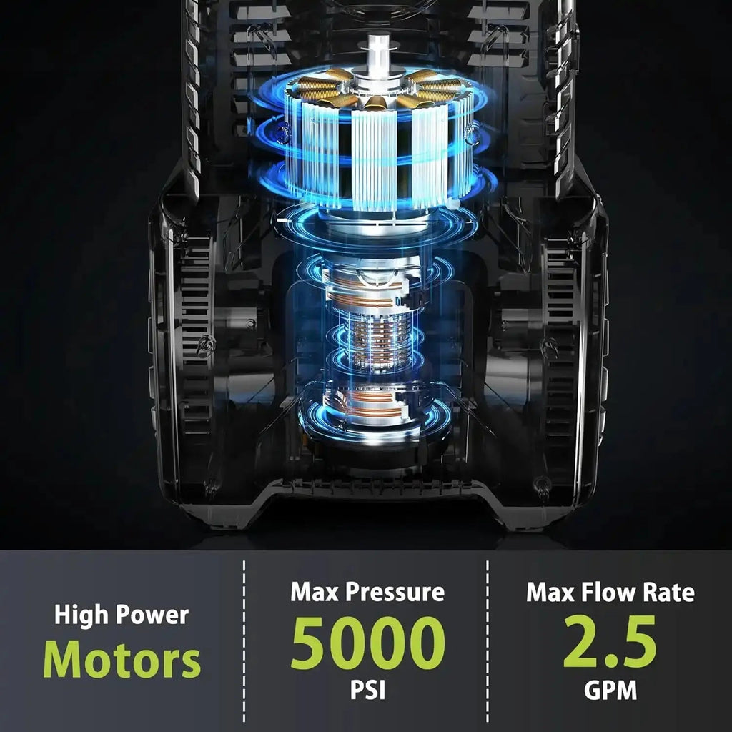 Yeryork 5000 PSI 2.5 GPM Electric Pressure Washer with Adjustable Pressure & Hose Reel