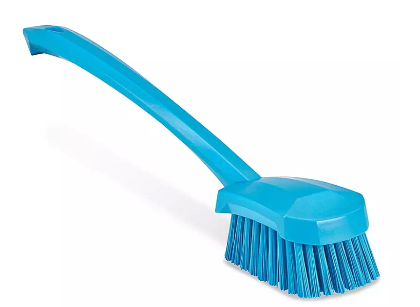 Colored Scrub Brush - Long Handle, Blue